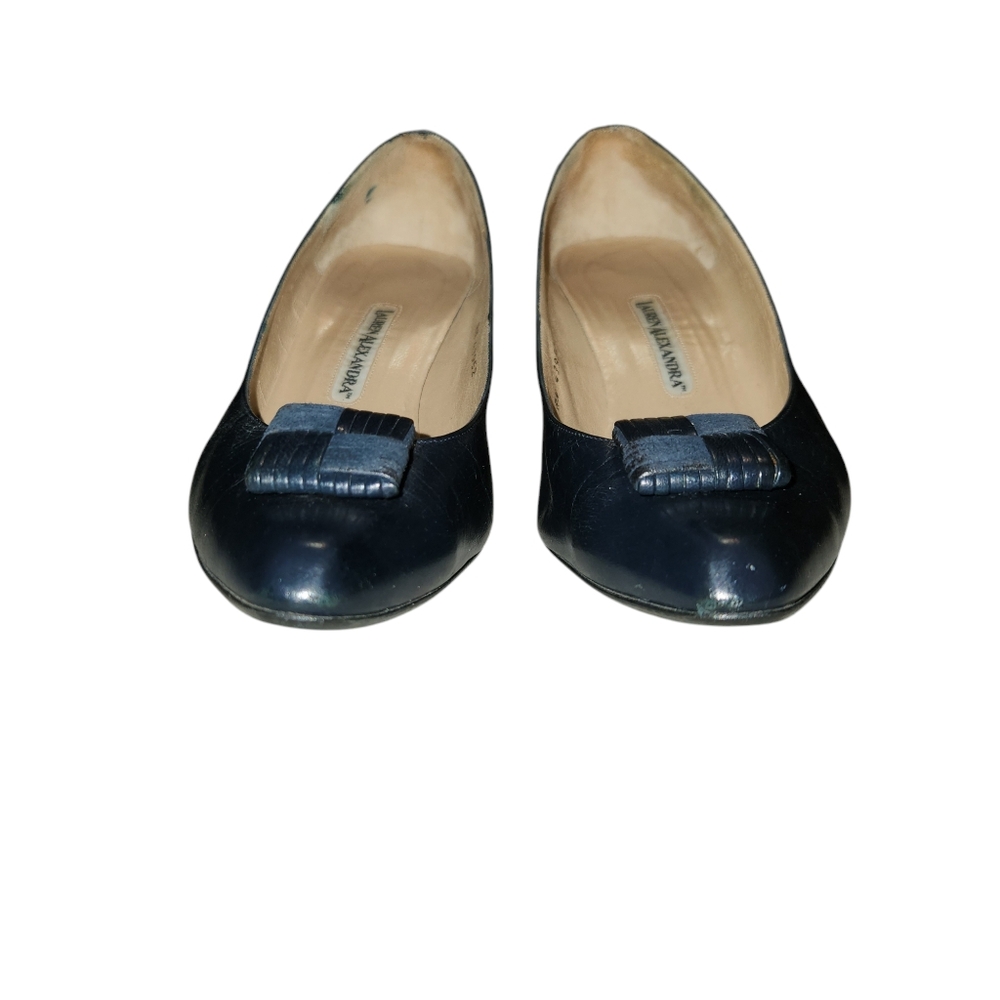 Lauren Alexandra Vintage Navy Blue Pumps - Picture 4 of 8